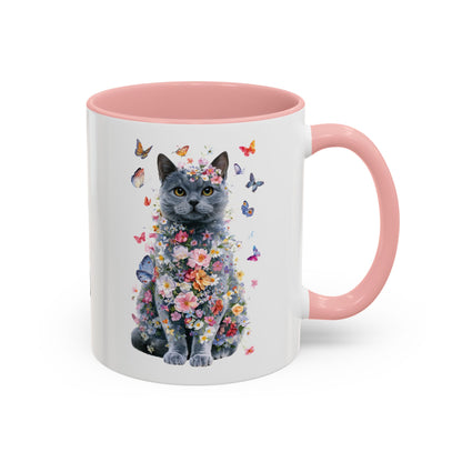 British Blue Cat #1 Personalized Accent Mugs, 11oz