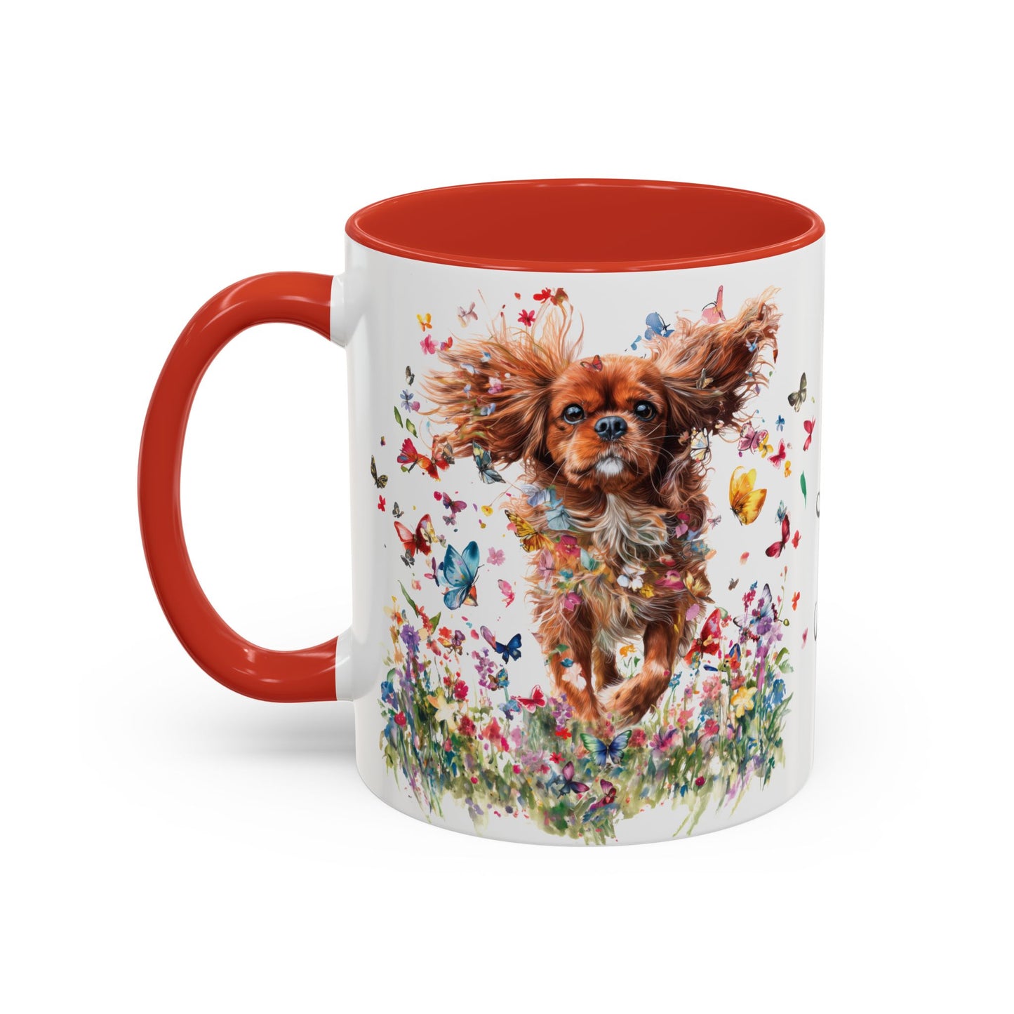 Ruby Cavalier King Charles Spaniel  Personalized Accent Mugs, 11oz