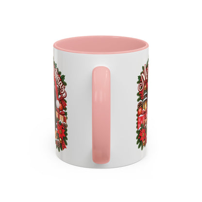 Cavapoo, Cavoodle, Cockapoo Merry Christmas, personalised accent colour 11oz mug