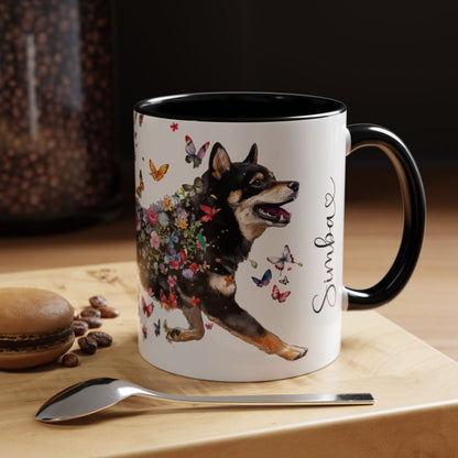 Shiba Inu #2 Personalized Accent Mugs, 11oz