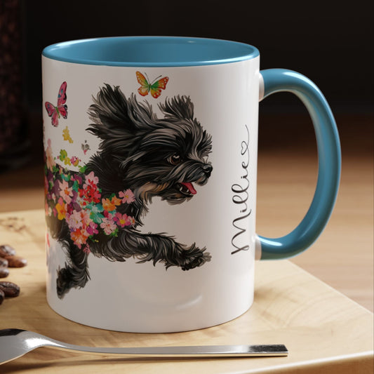 Black Shih Tzu Personalized Accent Mugs, 11oz
