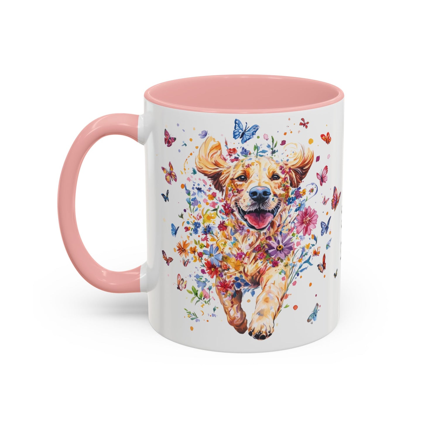 Golden Retriever #3 Personalized Accent Mugs, 11oz