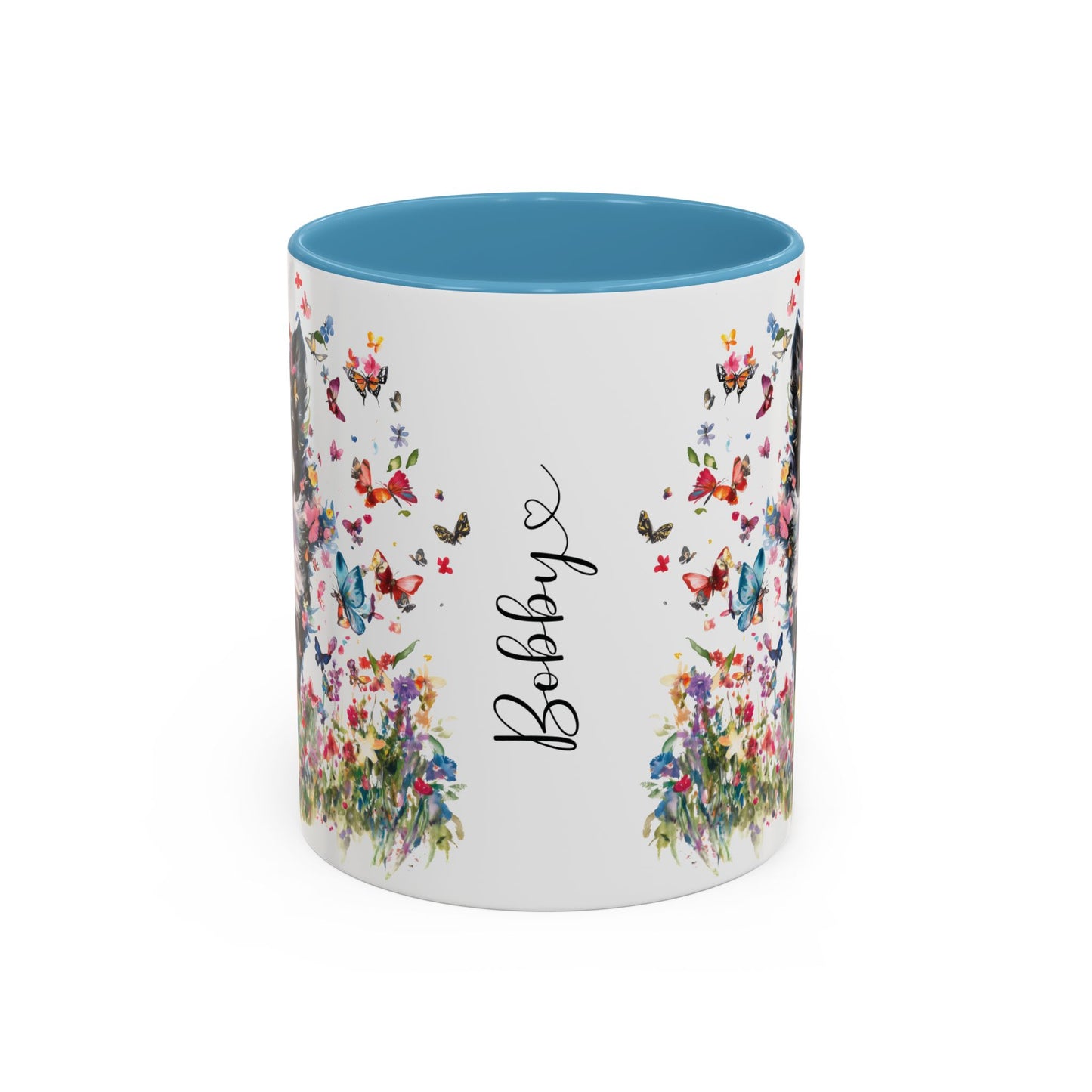 Border Collie #4 Personalized Accent Mugs, 11oz