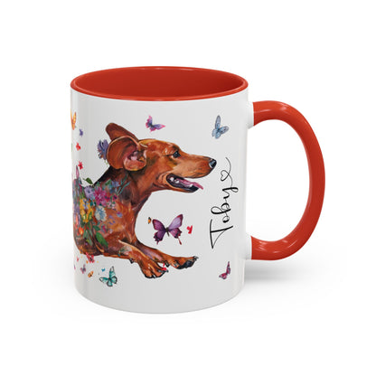 Dachshund #5 Personalized Accent Mugs, 11oz