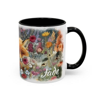 Fox sleeping #2 Personalized Accent Mugs, 11oz