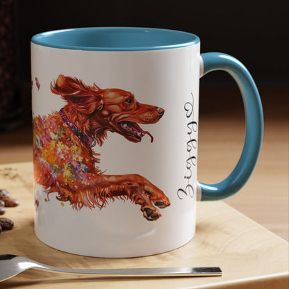 Irish Setter Personalized Accent Mugs, 11oz