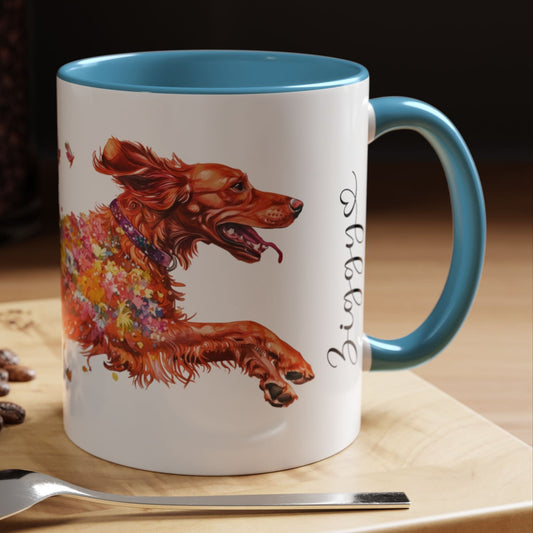 Irish Setter Personalized Accent Mugs, 11oz