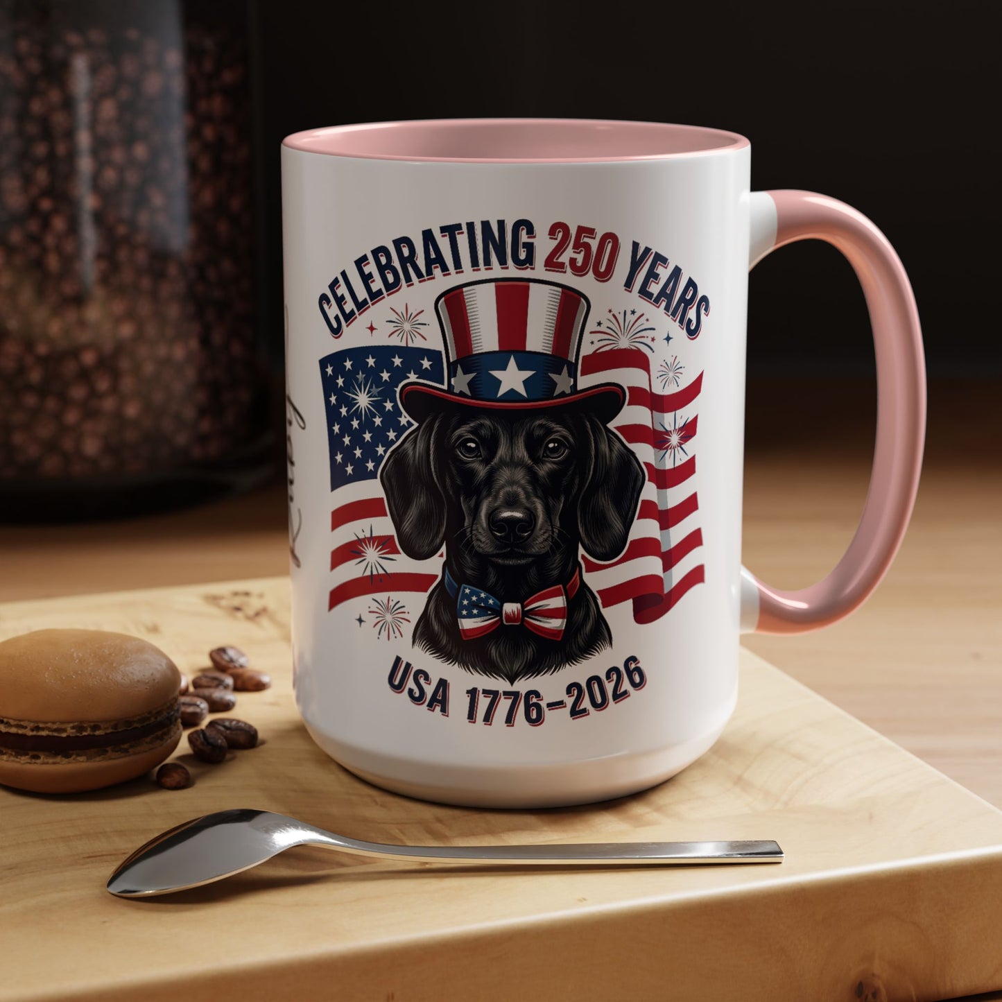 Dachshund #1 - 250th Celebration Personalised  Accent Mugs, 11oz & 15oz
