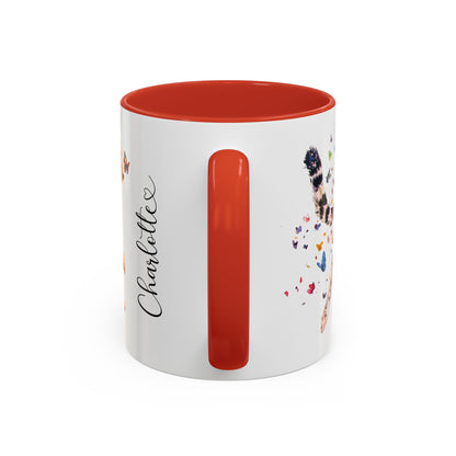 Cheetah "Let your spirit run free" Personalized Accent Mugs, 11oz