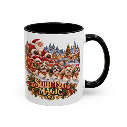 Shih Tzu Magic, personalised accent colour 11oz mug