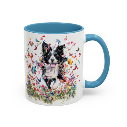 Border Collie #4 Personalized Accent Mugs, 11oz