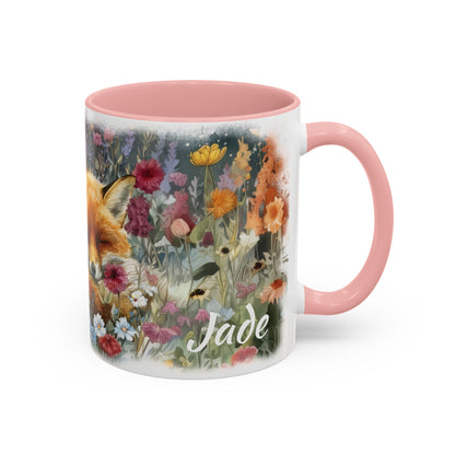 Fox sleeping #2 Personalized Accent Mugs, 11oz