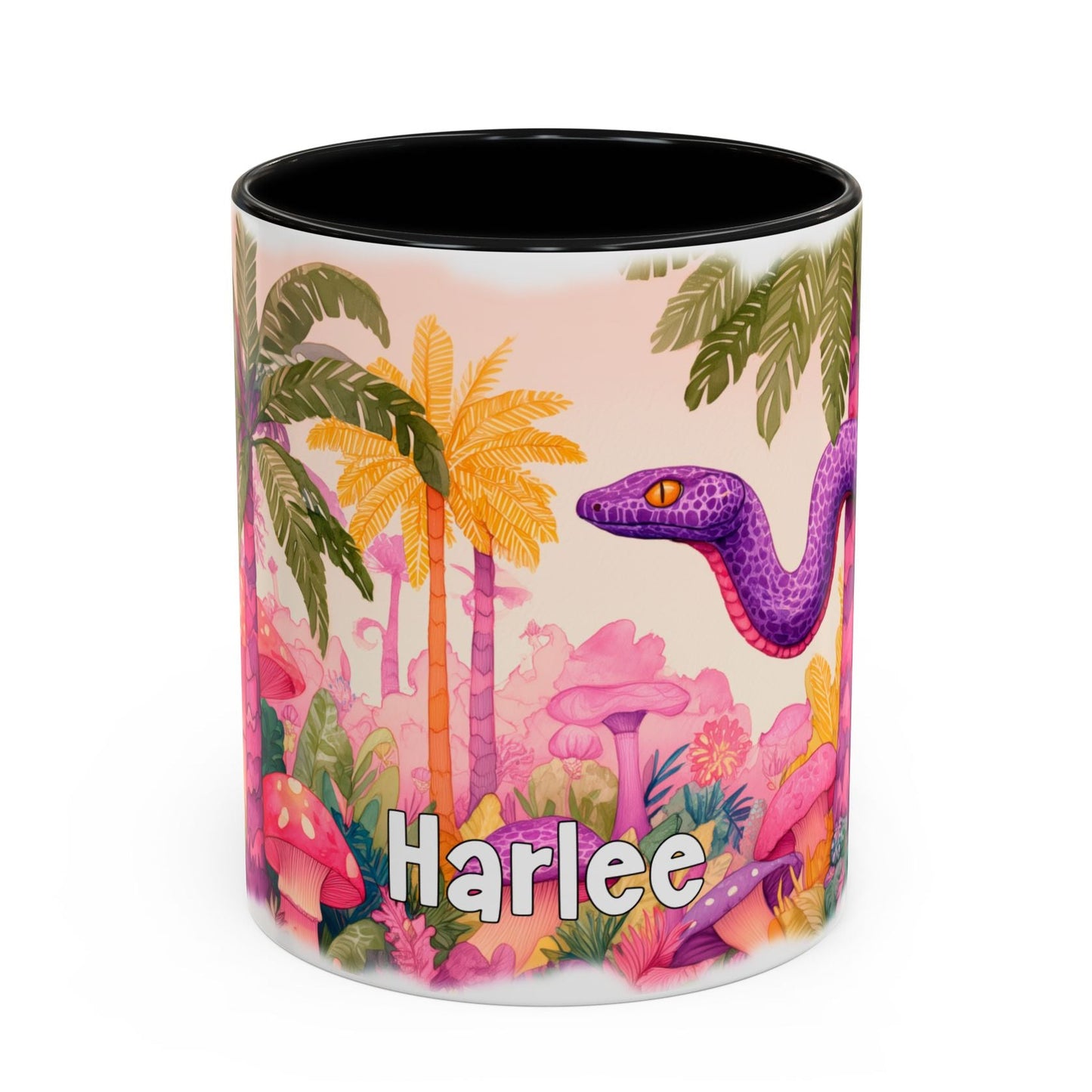Purple Snake Personalized Accent Mugs, 11oz