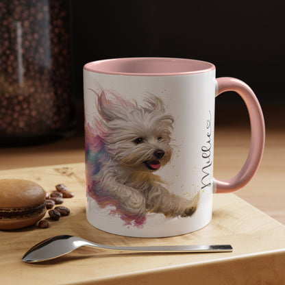 Maltese Paint Colourful Personalised Accent Mugs, 11oz