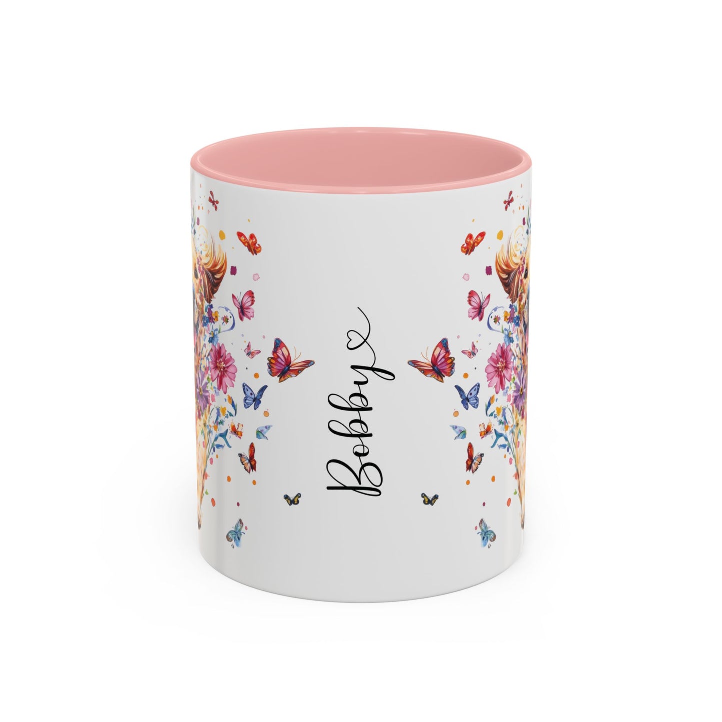 Golden Retriever #3 Personalized Accent Mugs, 11oz