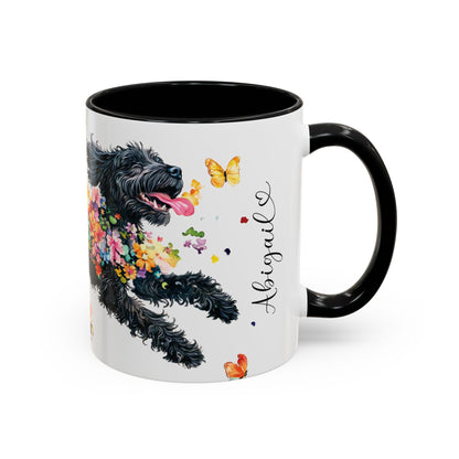 Portugese Water Dog Personalized Accent Mugs, 11oz