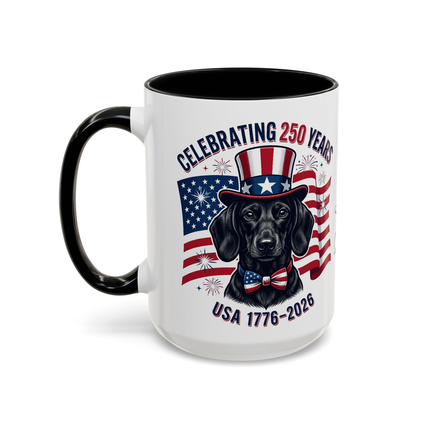 Dachshund #1 - 250th Celebration Personalised  Accent Mugs, 11oz & 15oz