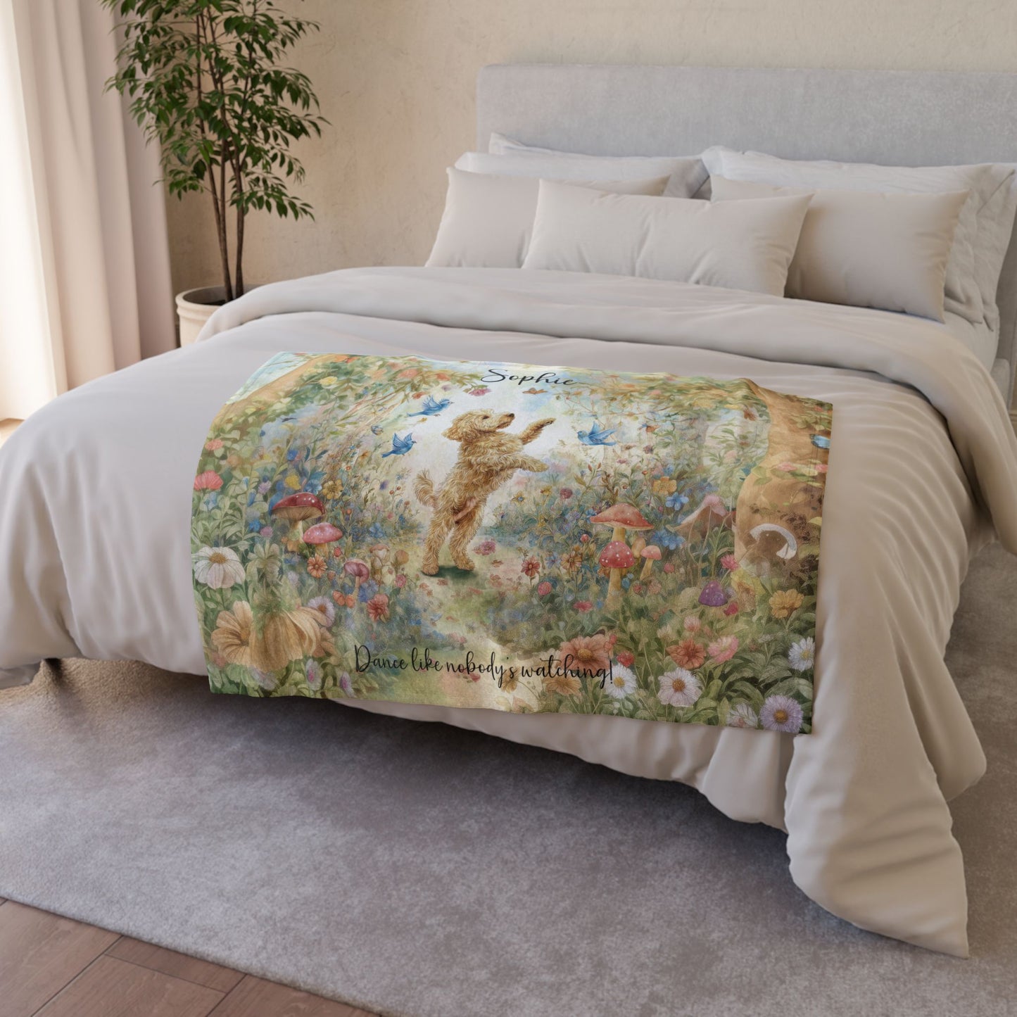 Cockapoo #1 Dancing Mystical Forest Personalised Blanket