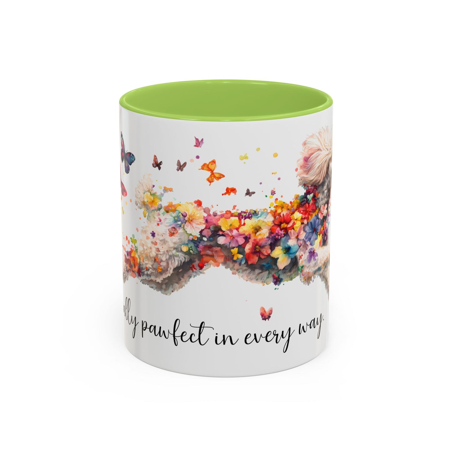 Poodle #1 - Practically Pawfect in every way. Personalised Colorful Accent Mugs, 11oz