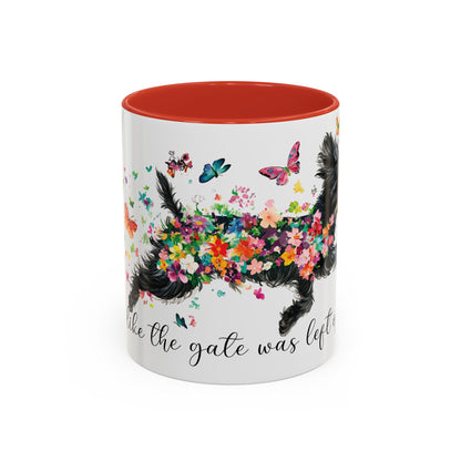 Shih Tzu #2 “Live like the gate was left open" Accent Mugs, 11oz