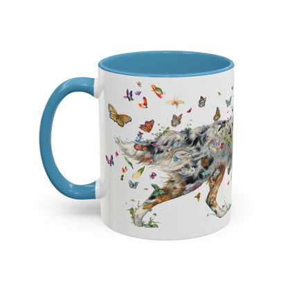 Australian Shepherd Blue Merle Personalized Accent Mugs, 11oz