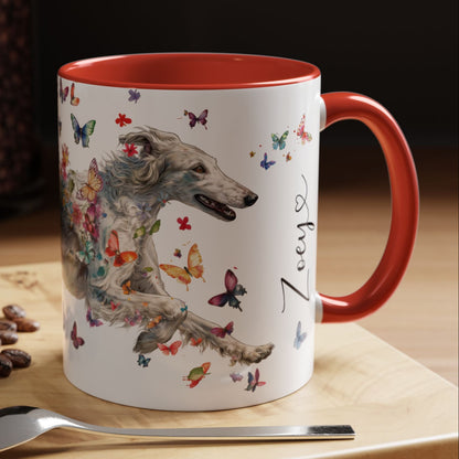 Silken Windhound #1 Personalized Accent Mugs, 11oz