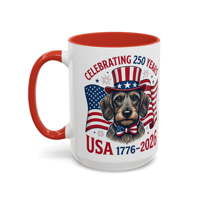 Dachshund #2 - 250th Celebration Personalised  Accent Mugs, 11oz & 15oz