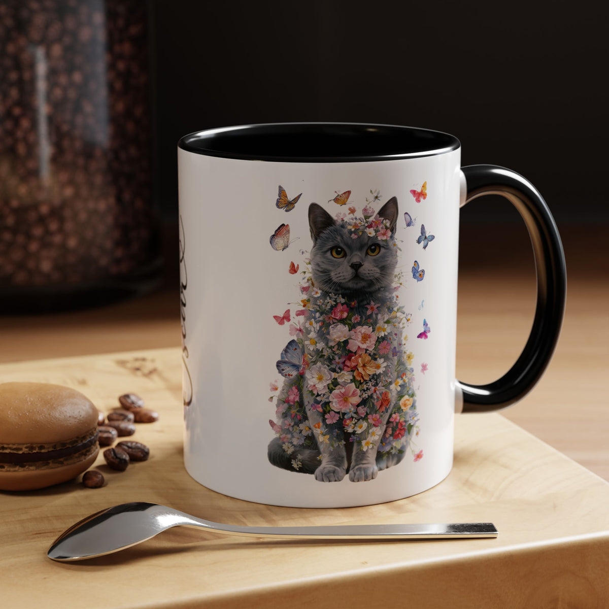 British Blue Cat #1 Personalized Accent Mugs, 11oz