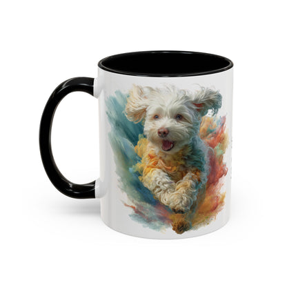 Mini Doodle Paint Colourful Personalised Accent Mugs, 11oz
