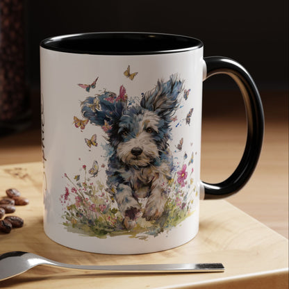 Blue Merle Cockapoo/Doodle Personalized Accent Mugs, 11oz