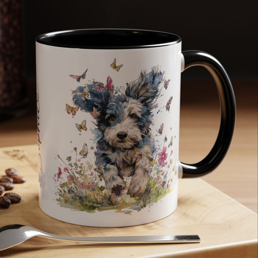 Blue Merle Cockapoo/Doodle Personalized Accent Mugs, 11oz