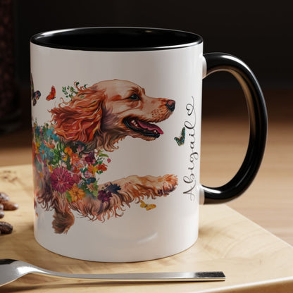 Cocker Spaniel Personalized Accent Mugs, 11oz