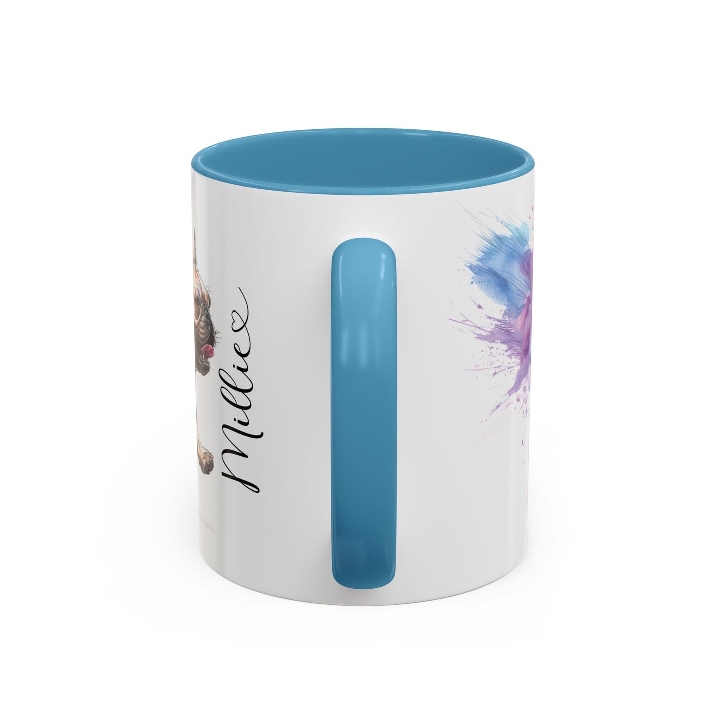 French Bulldog #1 Paint Colourful Personalised Accent Mugs, 11oz