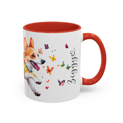 Corgi Personalized Accent Mugs, 11oz