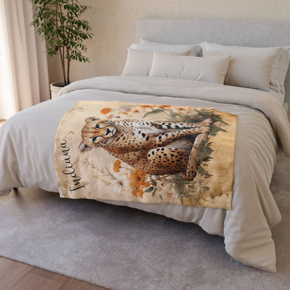 Cheetah Personalized Soft Polyester Blanket