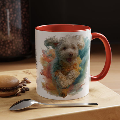Mini Doodle Paint Colourful Personalised Accent Mugs, 11oz