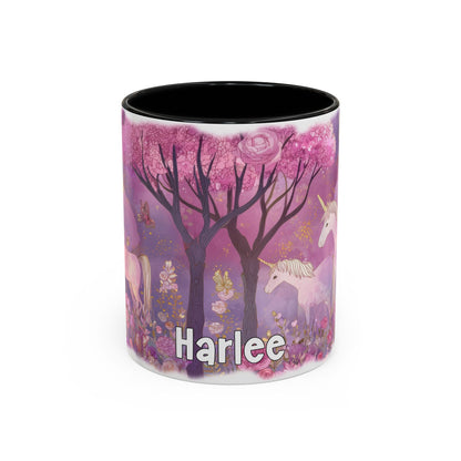 Unicorn Personalized Accent Mugs, 11oz