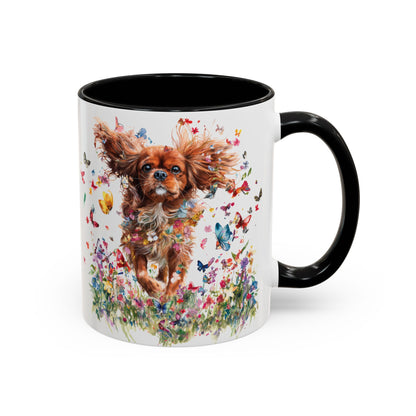 Ruby Cavalier King Charles Spaniel  Personalized Accent Mugs, 11oz