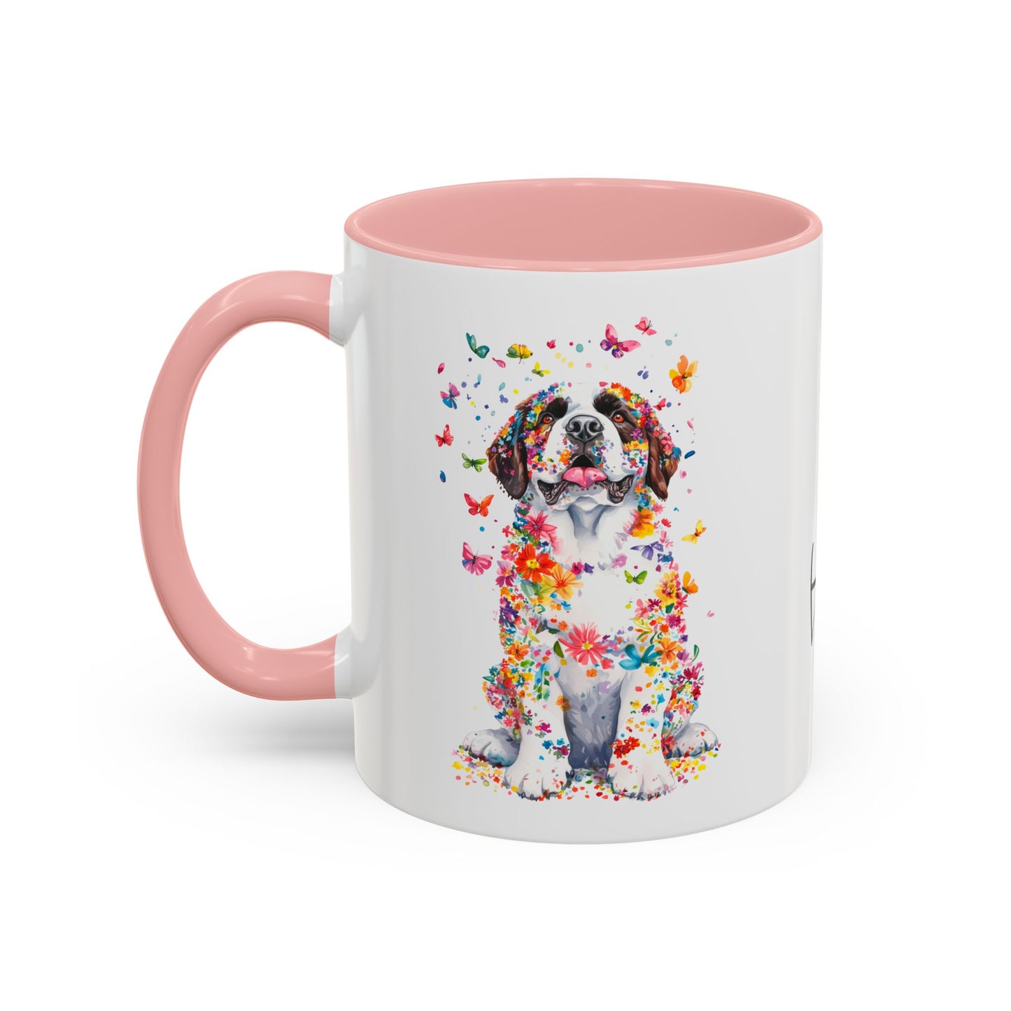 Saint Bernard Personalized Colorful Accent Mugs, 11oz