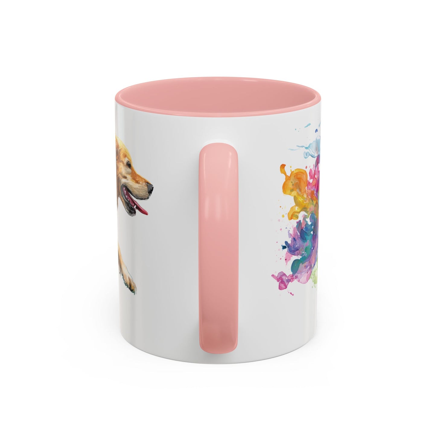 Golden Retriever Paint Colourful Personalised Accent Mugs, 11oz