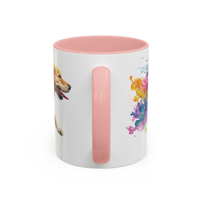 Golden Retriever Paint Colourful Personalised Accent Mugs, 11oz
