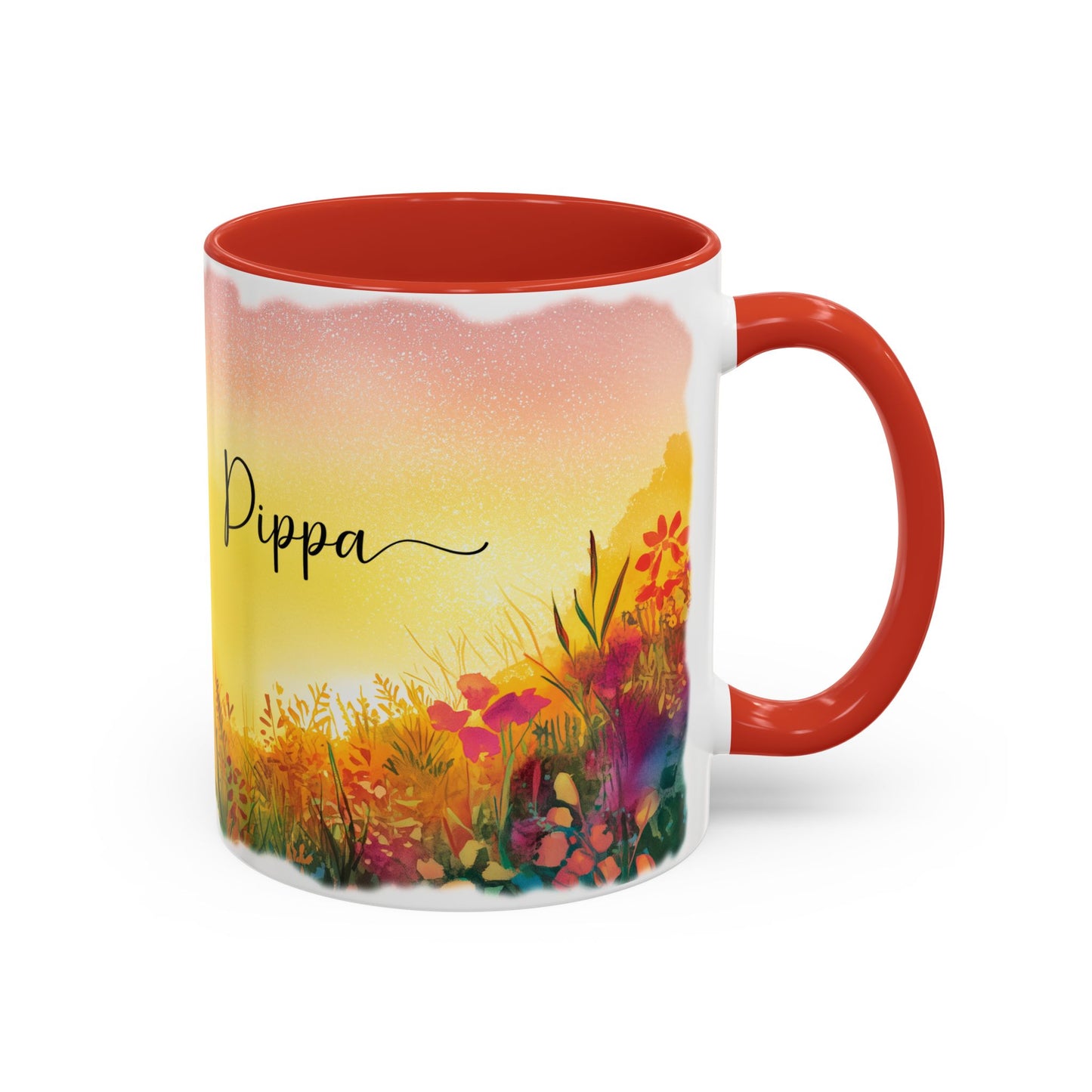 Fox Sunrise #1 Personalized Accent Mugs, 11oz