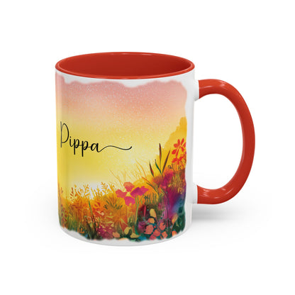 Fox Sunrise #1 Personalized Accent Mugs, 11oz