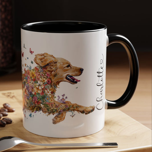 Golden Retriever #2 Retriever Personalized Accent Mugs, 11oz