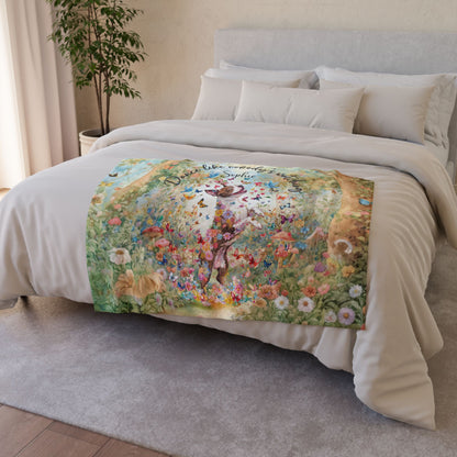 Boston Terrier #1 Dancing, Personalised Mystical Forest Blanket