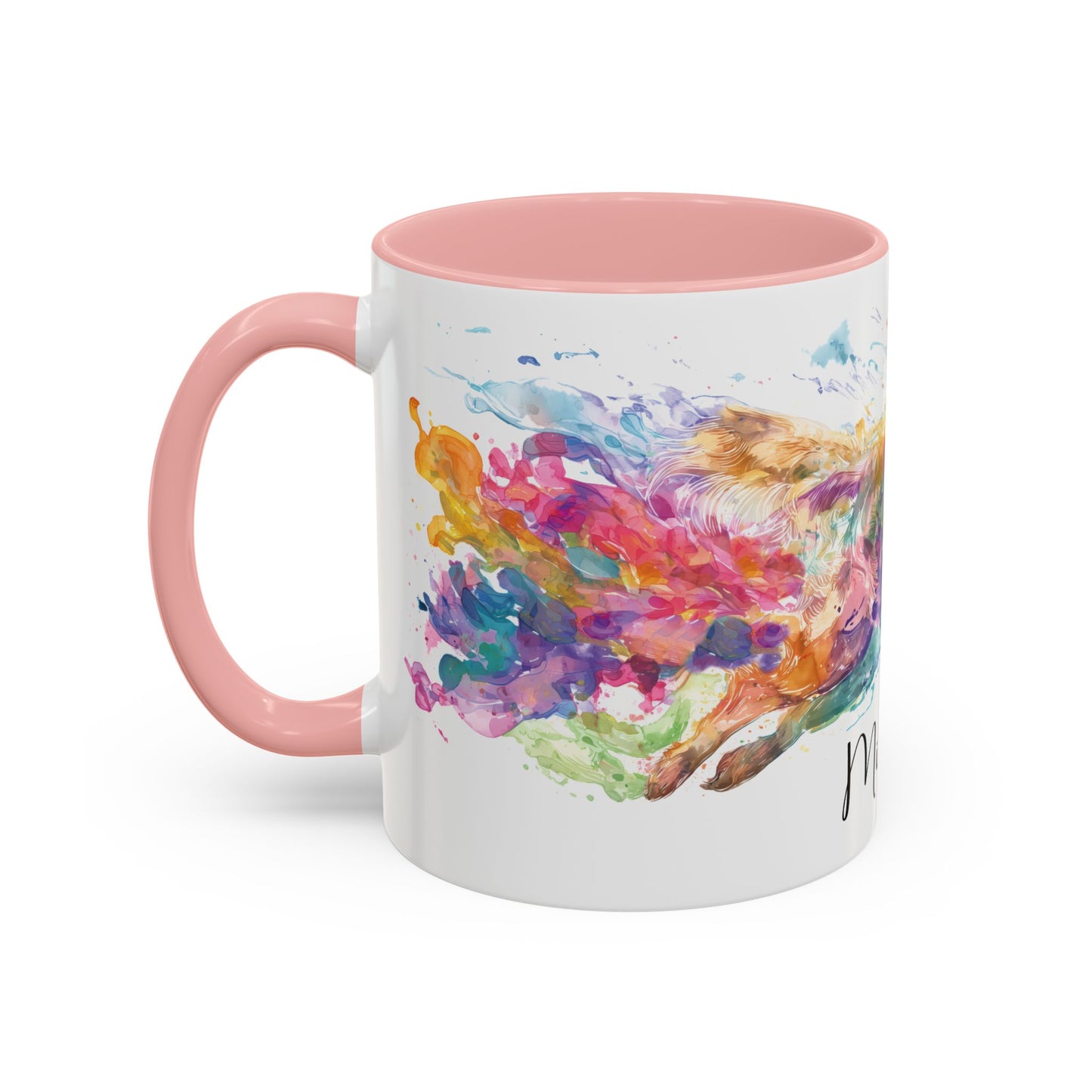 Golden Retriever Paint Colourful Personalised Accent Mugs, 11oz