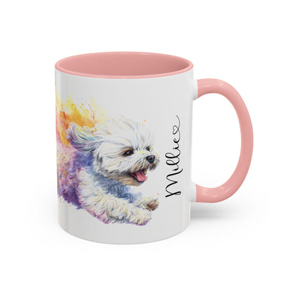 Shih Tzu Colourful Personalised Accent Mugs, 11oz