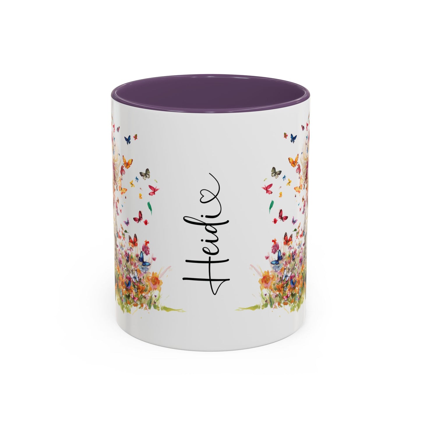 Poodle Butterfly Personalized Accent Mugs, 11oz