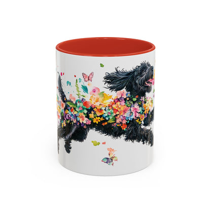 Portugese Water Dog Personalized Accent Mugs, 11oz