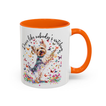 Yorkshire Terrier, Dance like nobody's watching 11oz  Accent Mugs